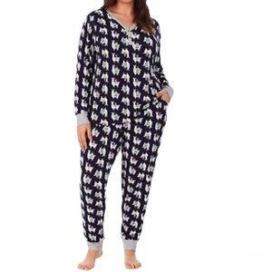 CUDDLE DUDS Purple Llama Print Pajama Set Size Medium Sleep Lounge Soft & Cozy